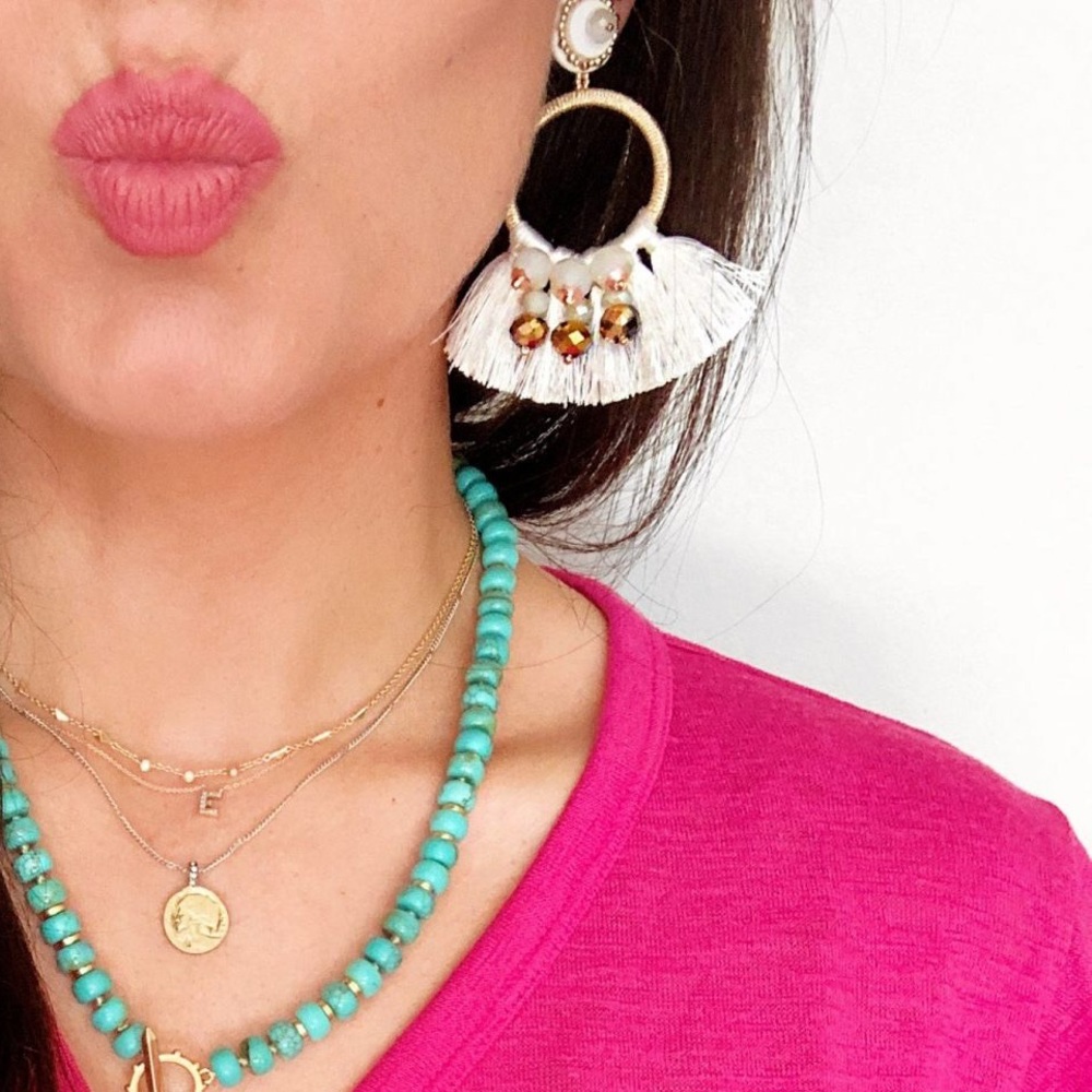 Stella & Dot white Nakoma Earrings